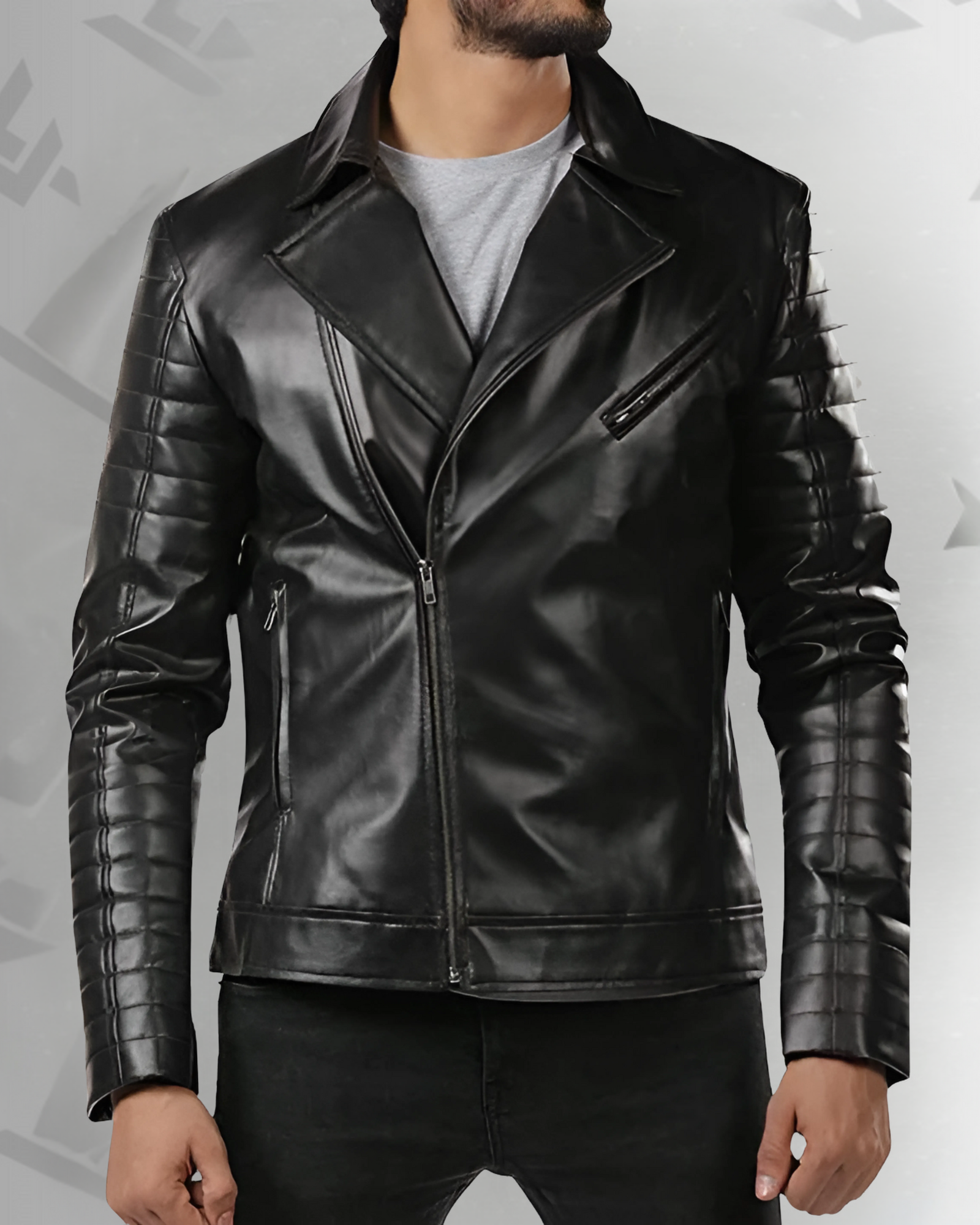 Elex Black Motorcycle Leather Jacket