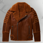 New B3 RAF Flying Sheepskin Shearling Moto Leather Jacket