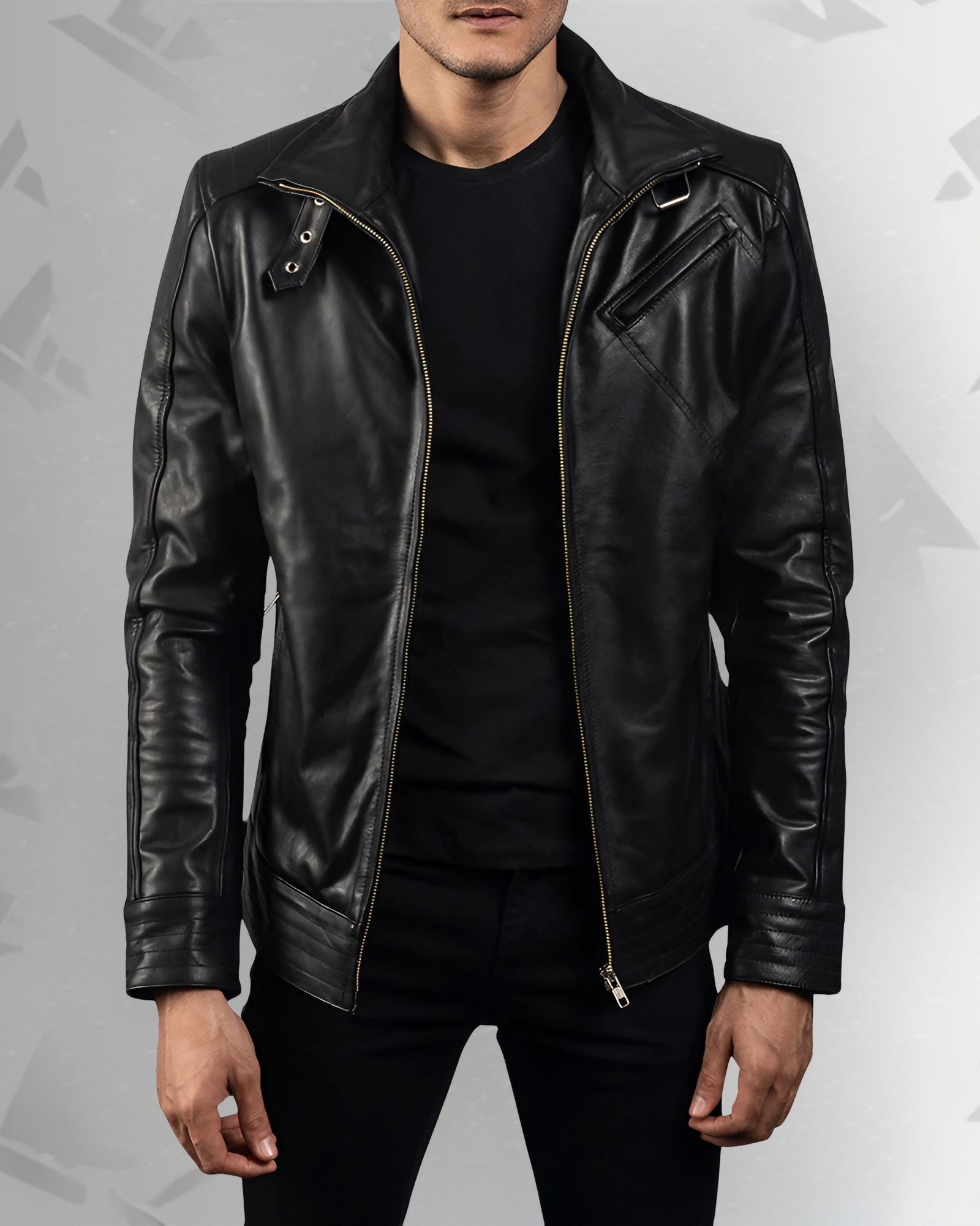 Legacy Black Leather Biker Jacket