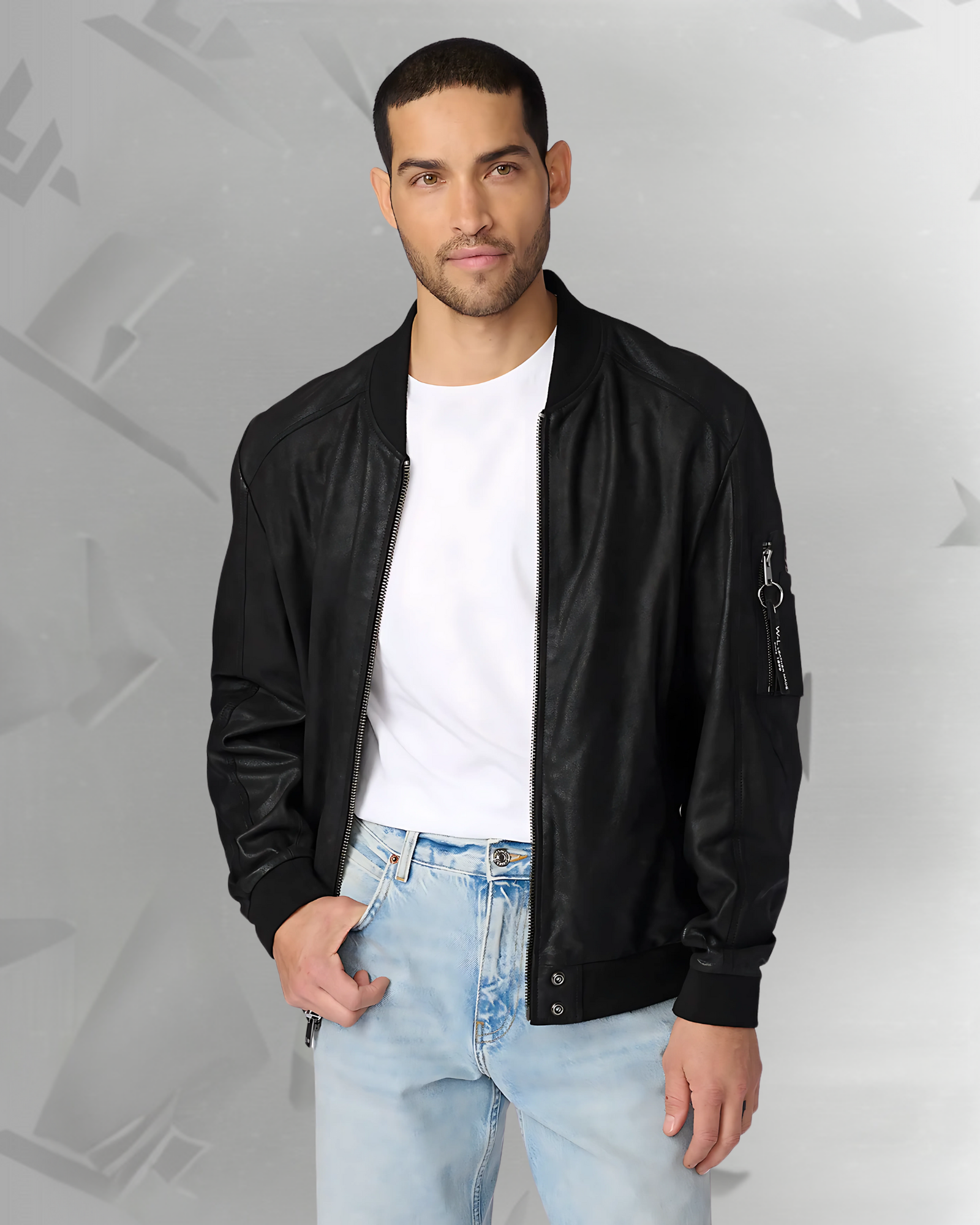 James Genuine Leather Bomber Jacket