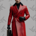 Business Leather Lapel Double Breasted Overcoat|