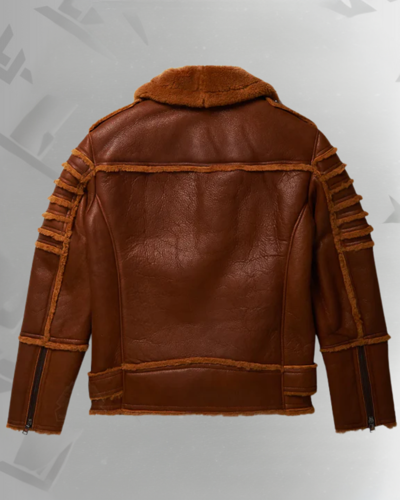 New B3 RAF Flying Sheepskin Shearling Moto Leather Jacket|