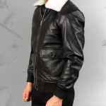 Airin G-1 Black & White Leather Bomber Jacket|