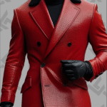 Business Leather Lapel Double Breasted Overcoat|