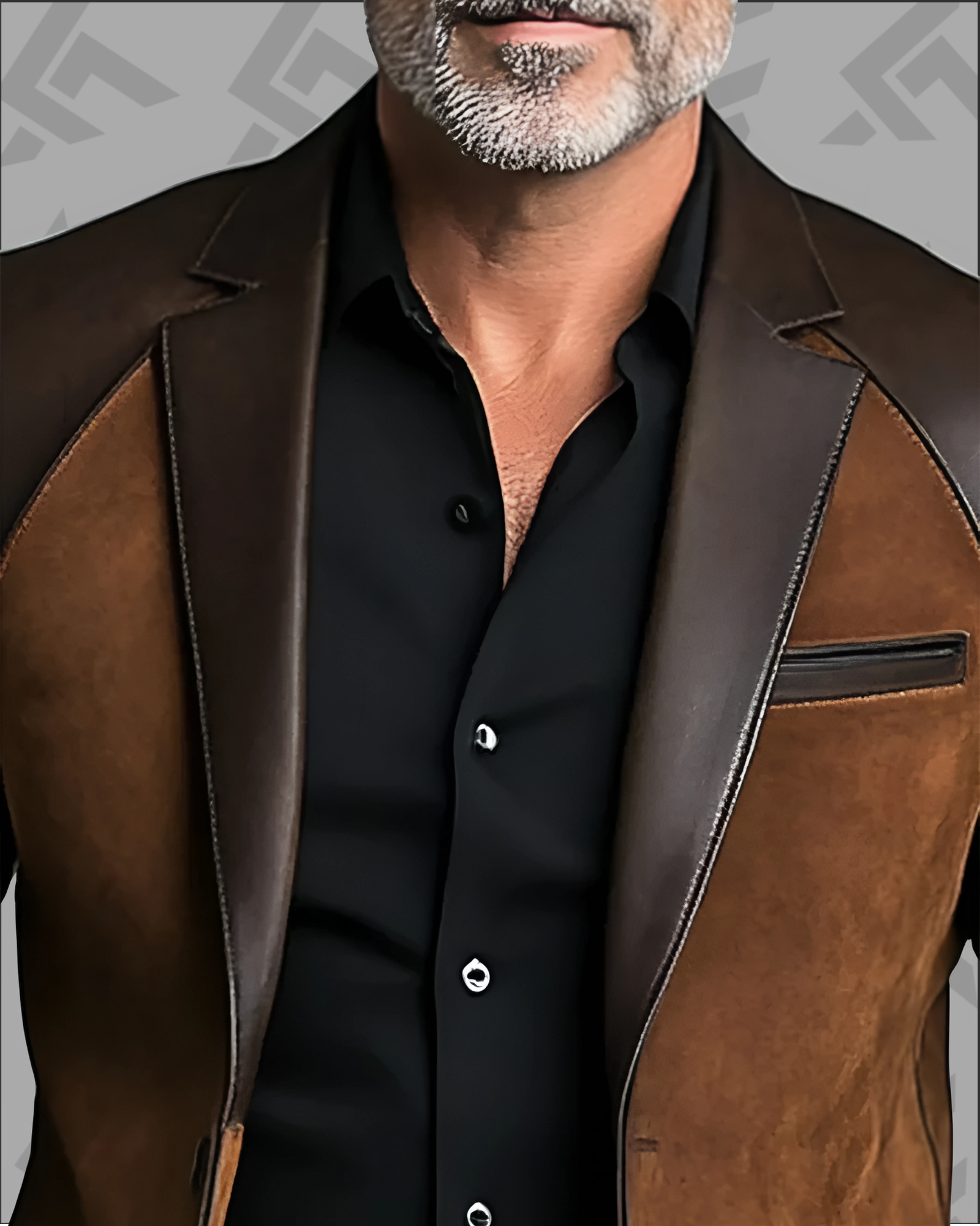 Men's Fashion Vintage PU Leather Patchwork Lapel Jacket|