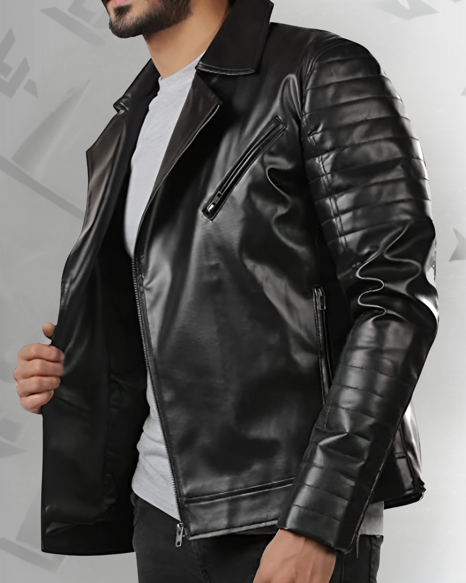 Elex Black Motorcycle Leather Jacket|