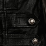 Mens Black Leather CowHide Overcoat-Enfield|