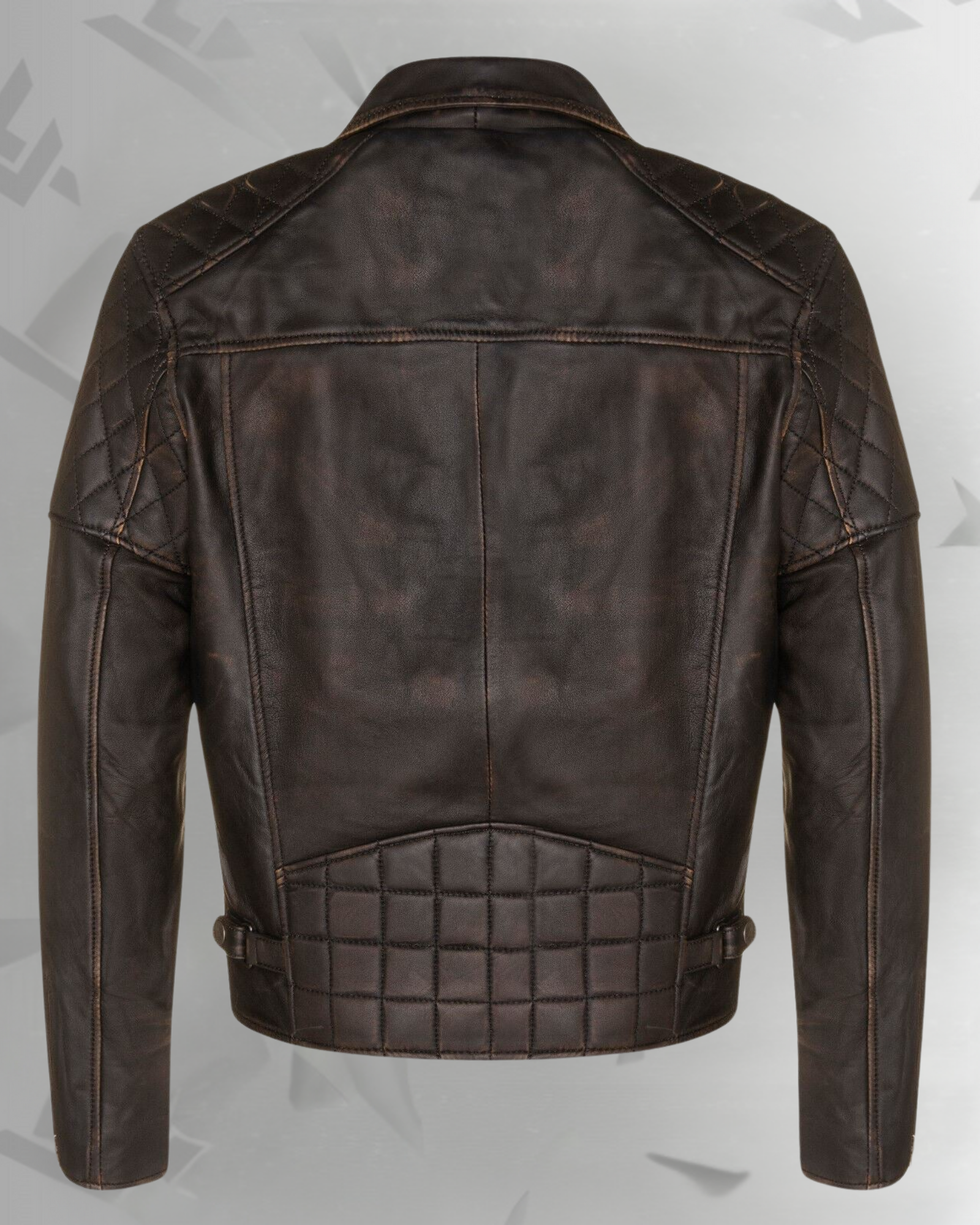 Mens Brando Cross Zip Leather Biker Jacket - Swanley|