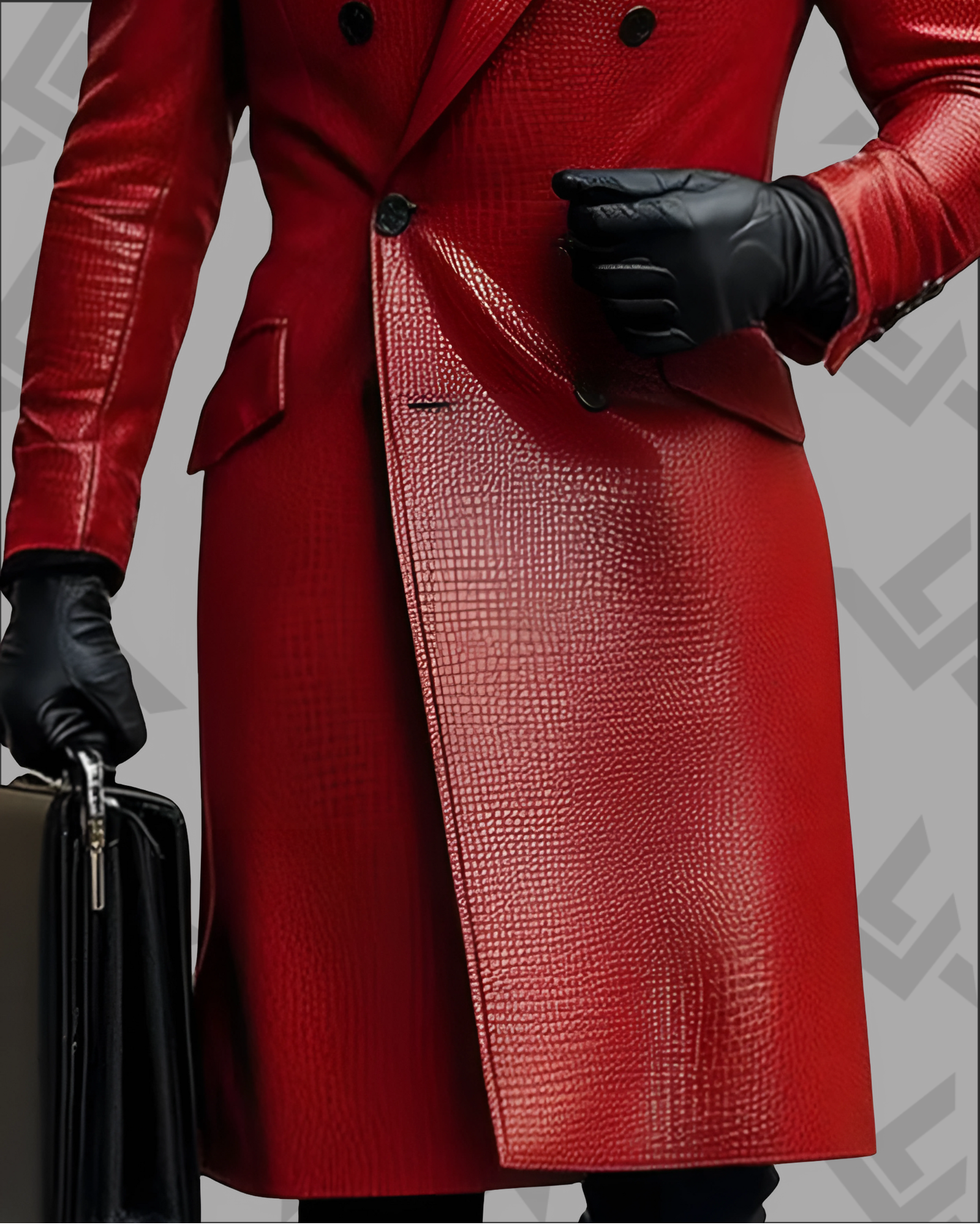 Business Leather Lapel Double Breasted Overcoat|