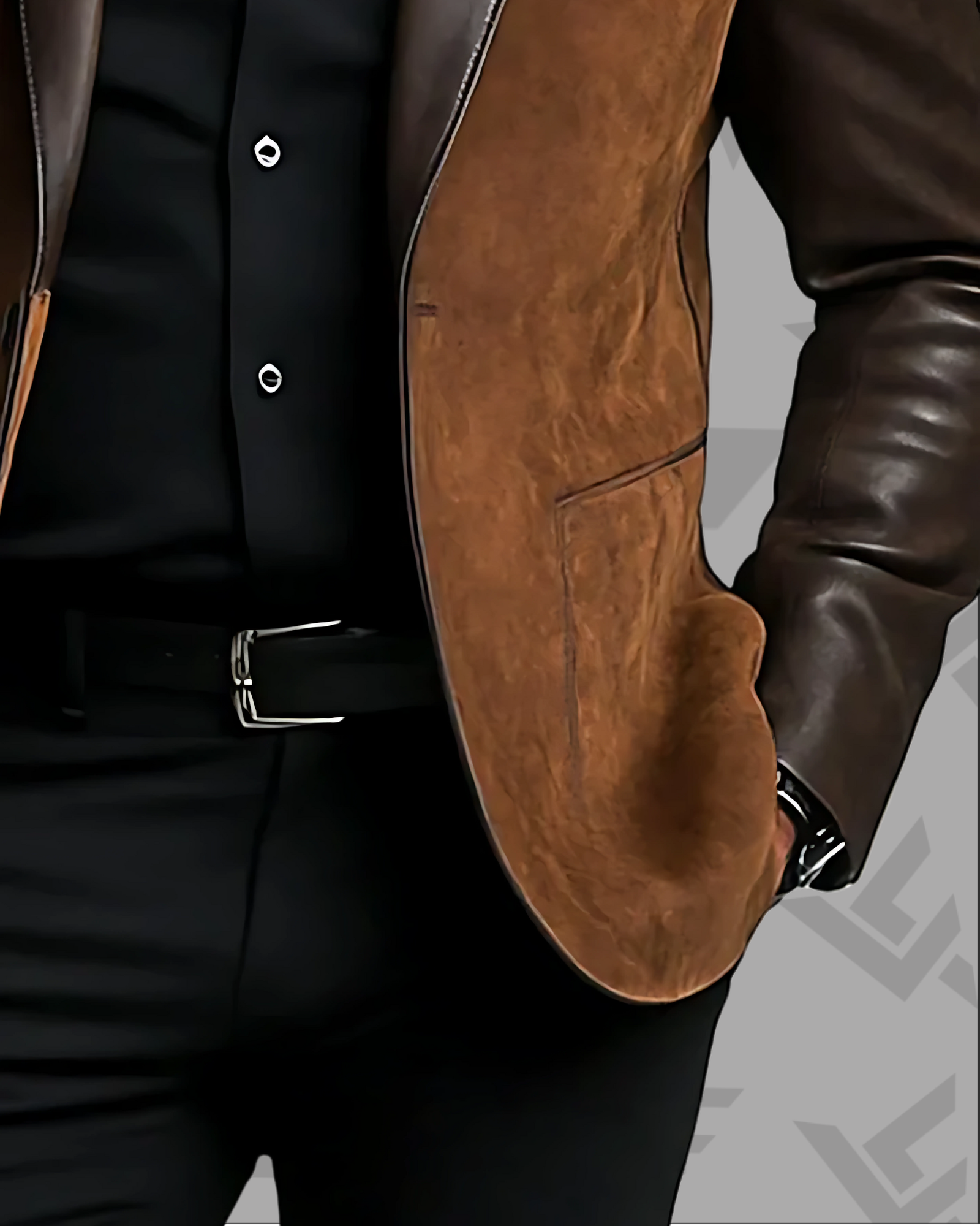 Men's Fashion Vintage PU Leather Patchwork Lapel Jacket|