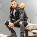 Castillos bomber Winter Leather Jacket with Real fox fur hoodie|