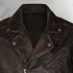 Mens Brando Cross Zip Leather Biker Jacket - Swanley|