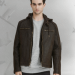 Jake Hooded Leather Jacket|