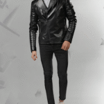 Elex Black Motorcycle Leather Jacket|