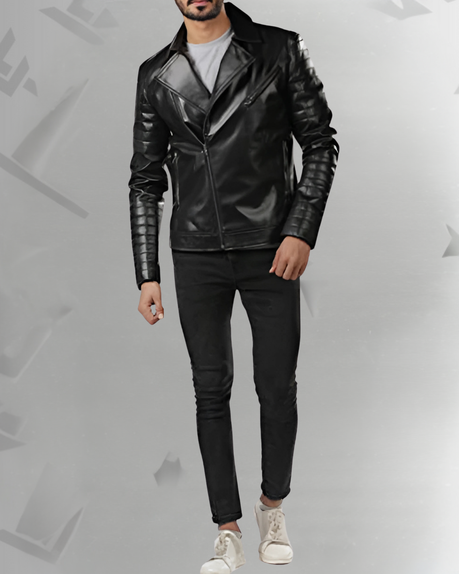 Elex Black Motorcycle Leather Jacket|