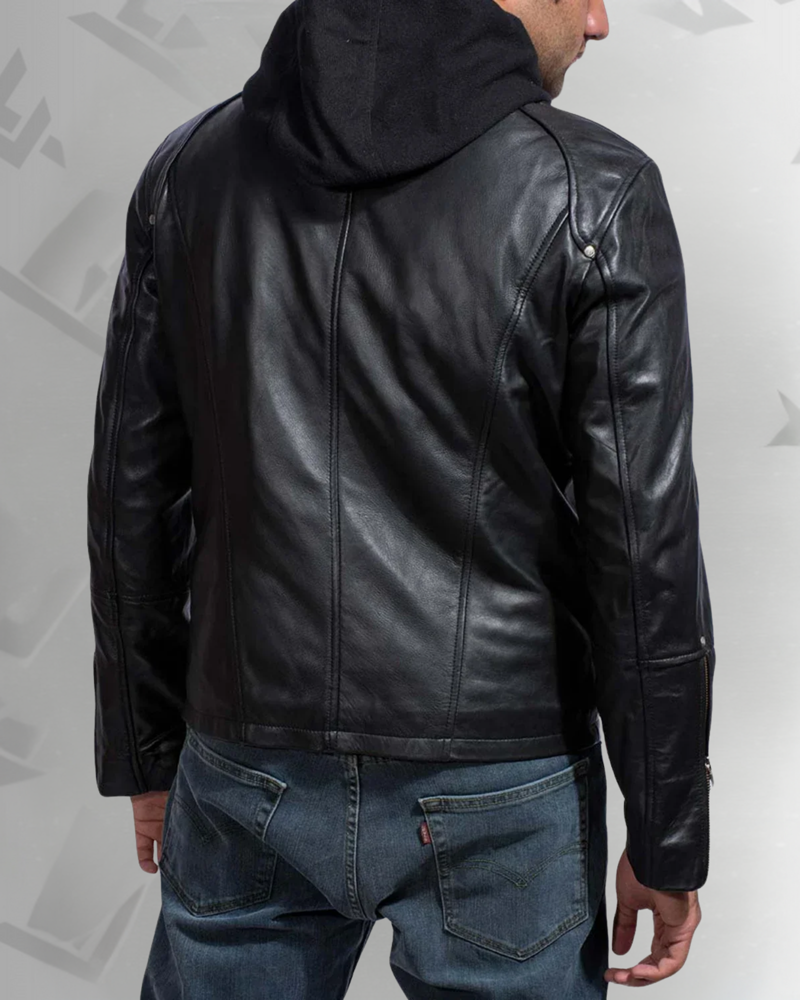 Highschool Black Hooded Leather Jacket|