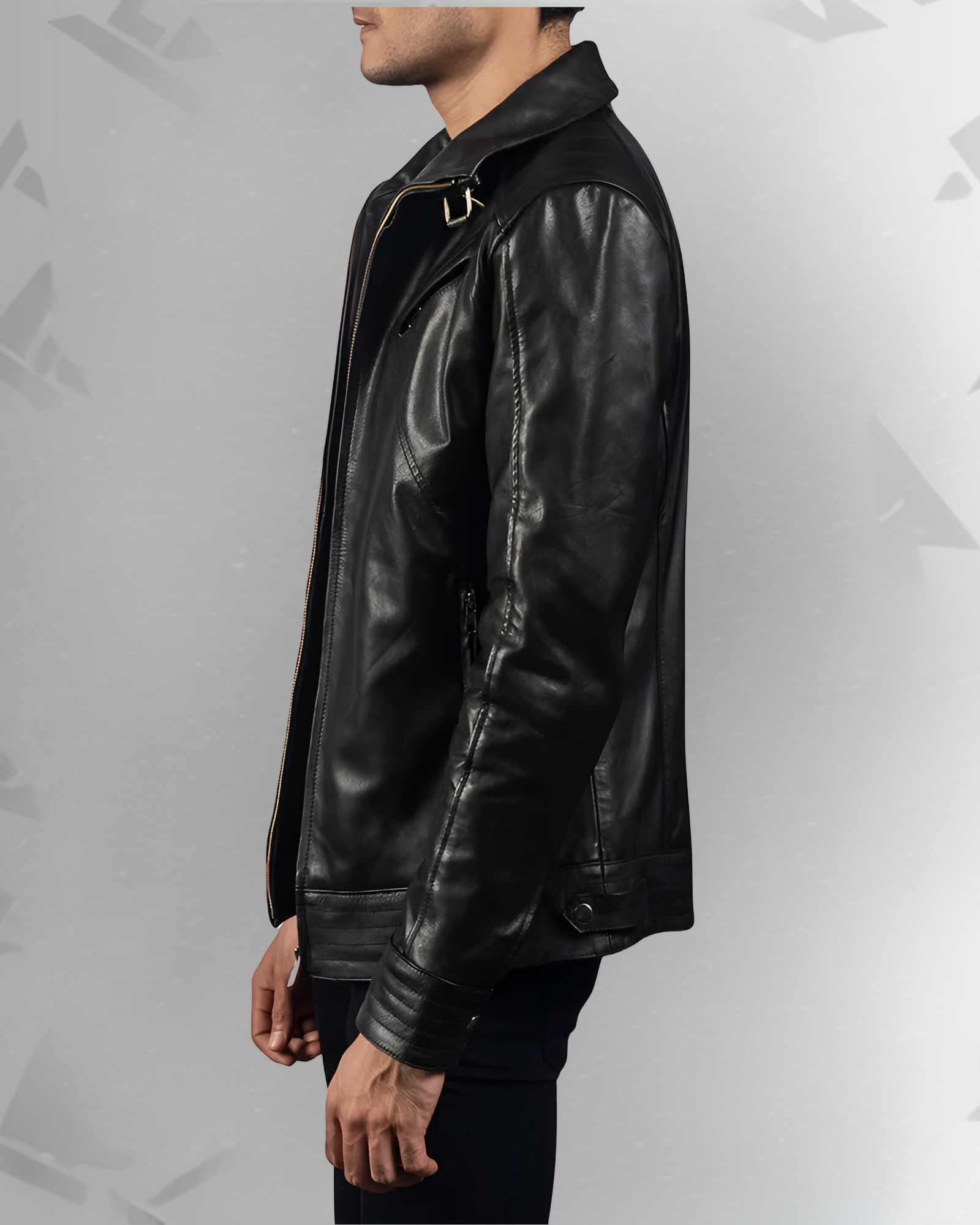 Legacy Black Leather Biker Jacket|