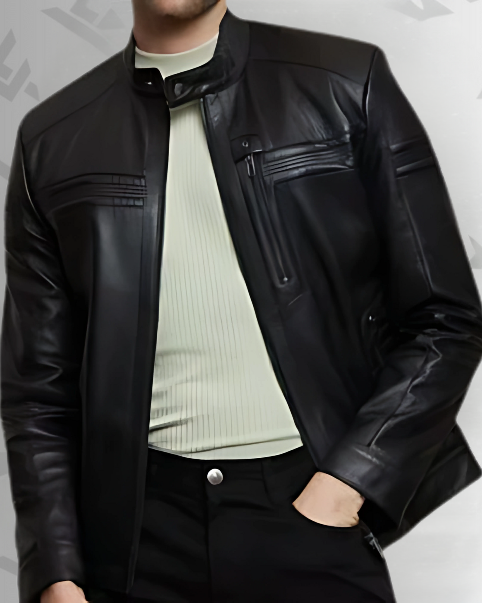 Sheppard | Men's Cafe Racer Black Leather Jacket
