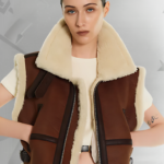 New Shearling Sheepskin Leather Vest For Women|