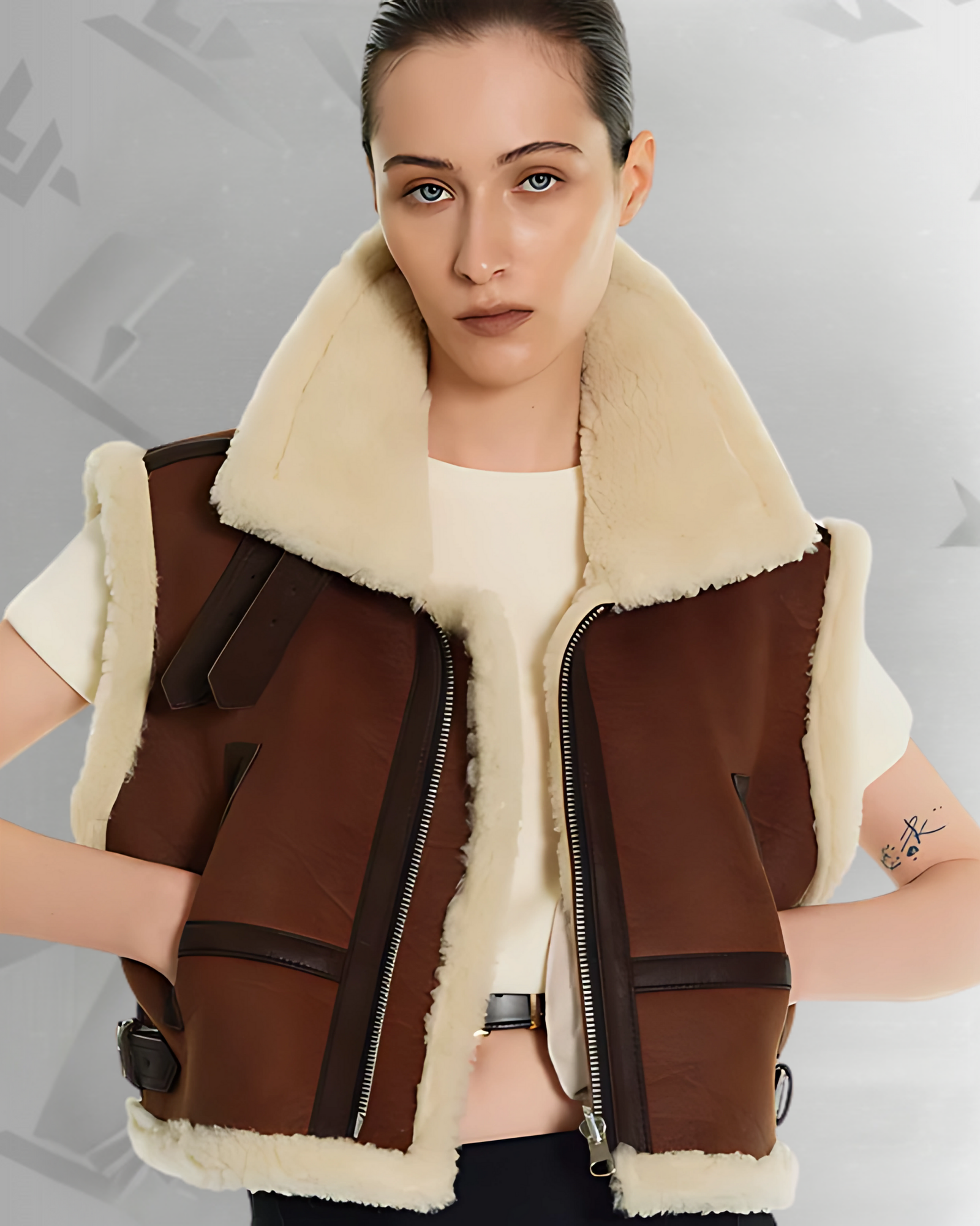 New Shearling Sheepskin Leather Vest For Women