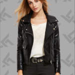 Scarlett Black Biker Leather Jacket for Women|