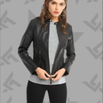 Cora Black Lambskin Biker Leather Jacket for Women 2 Cora Black Lambskin Biker Leather Jacket for Women|