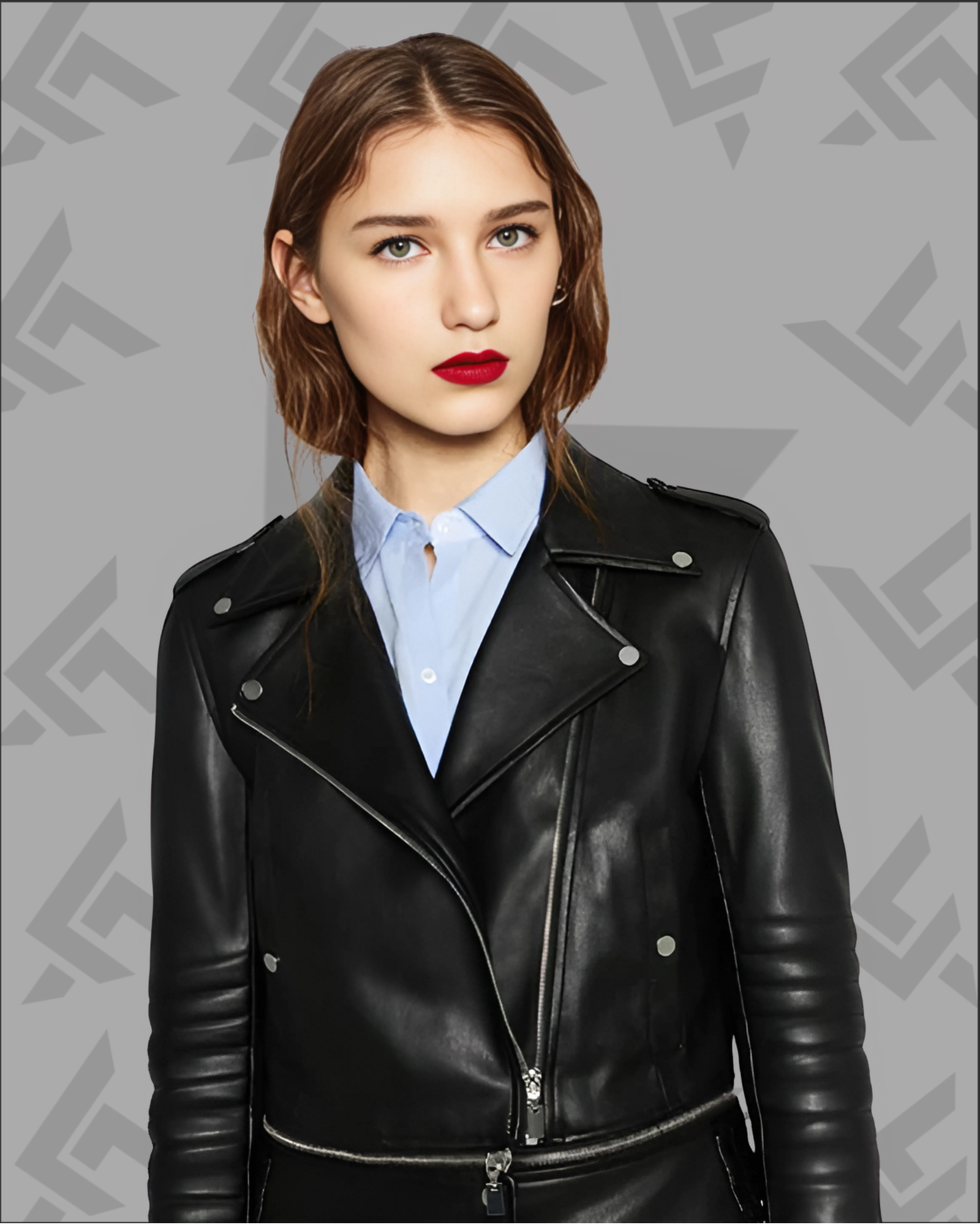 Elise Black Lambskin Biker Leather Jacket for Women|