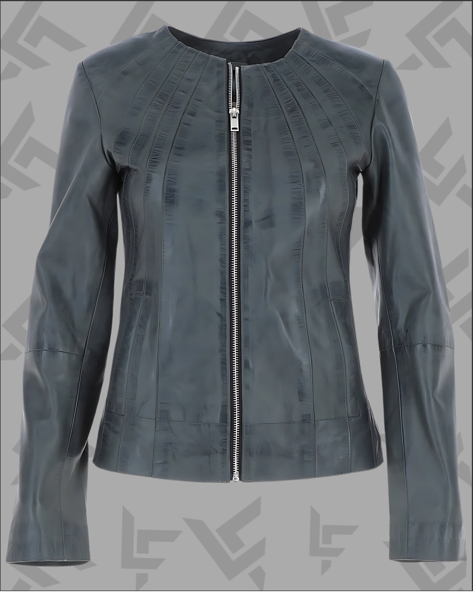 Aliona Grey Leather Jacket for Women | Ashwood|