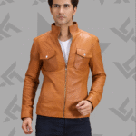 Voltex Tan Leather Biker Jacket|