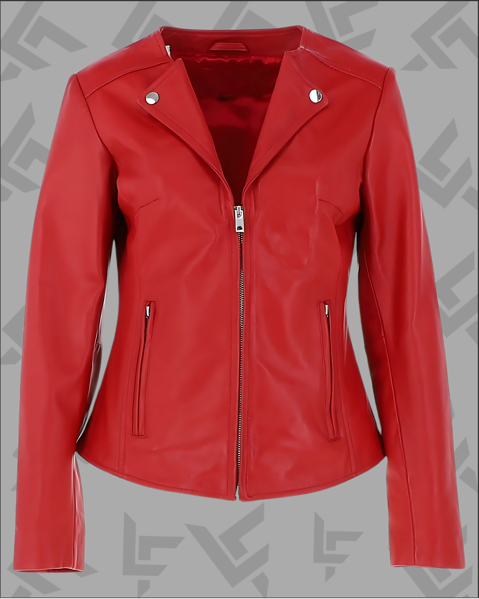 Ashwood Red Leather Biker Jacket for Women | Premium Fit