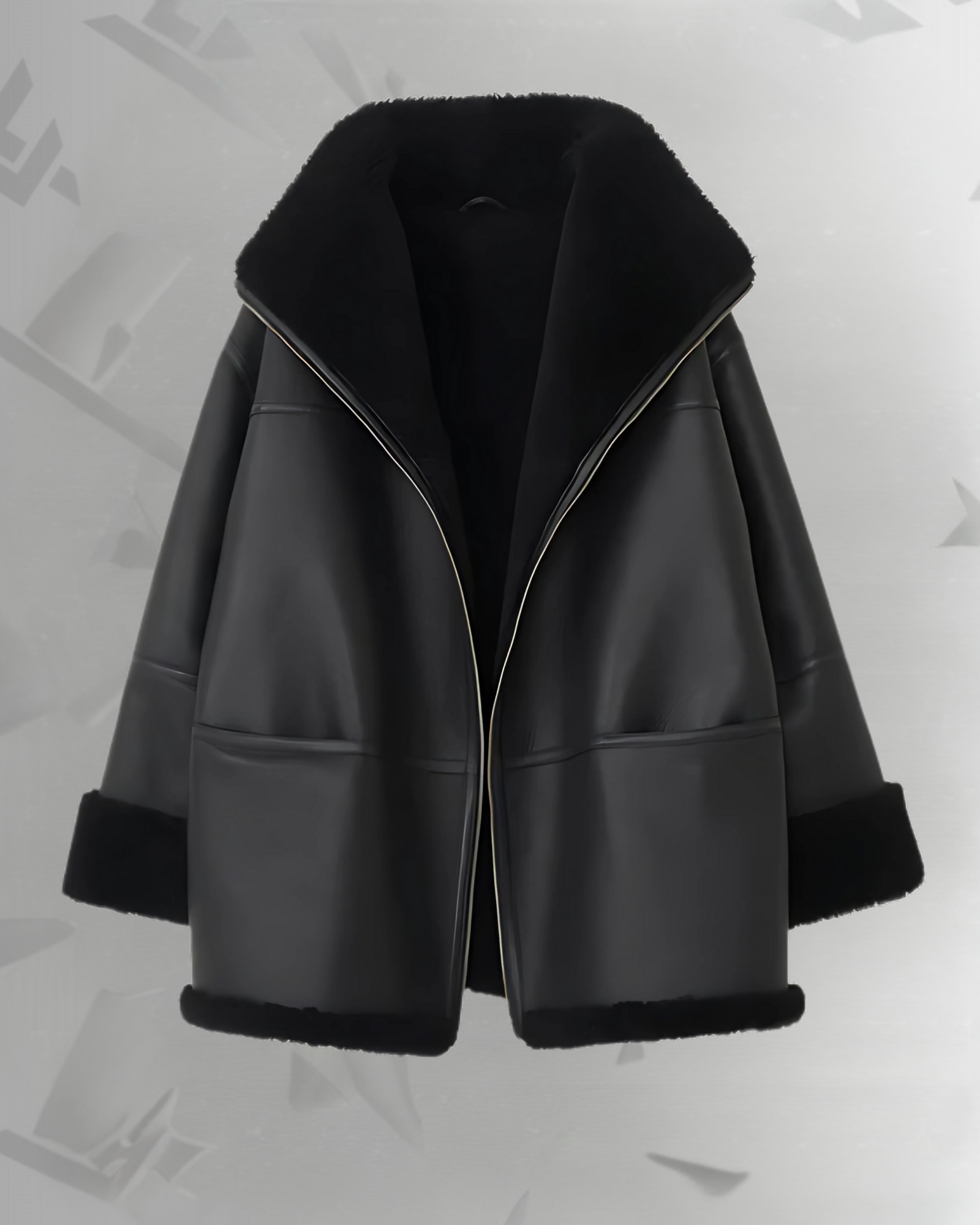 Isabella Women’s Black RAF B3 Aviator Shearling Jacket