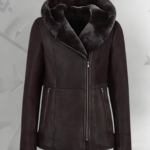 Women’s Hooded Shearling Long Coat with Fur – Genuine Winter Sheepskin Coat|