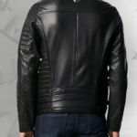 Men’s Quilted Sleeves Leather Biker Jacket|