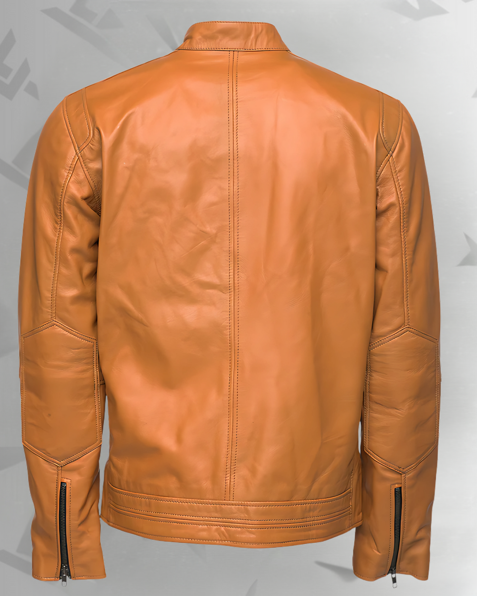 Arthur camel café racer leather jacket|