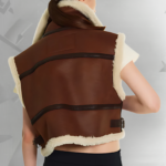 New Shearling Sheepskin Leather Vest For Women|