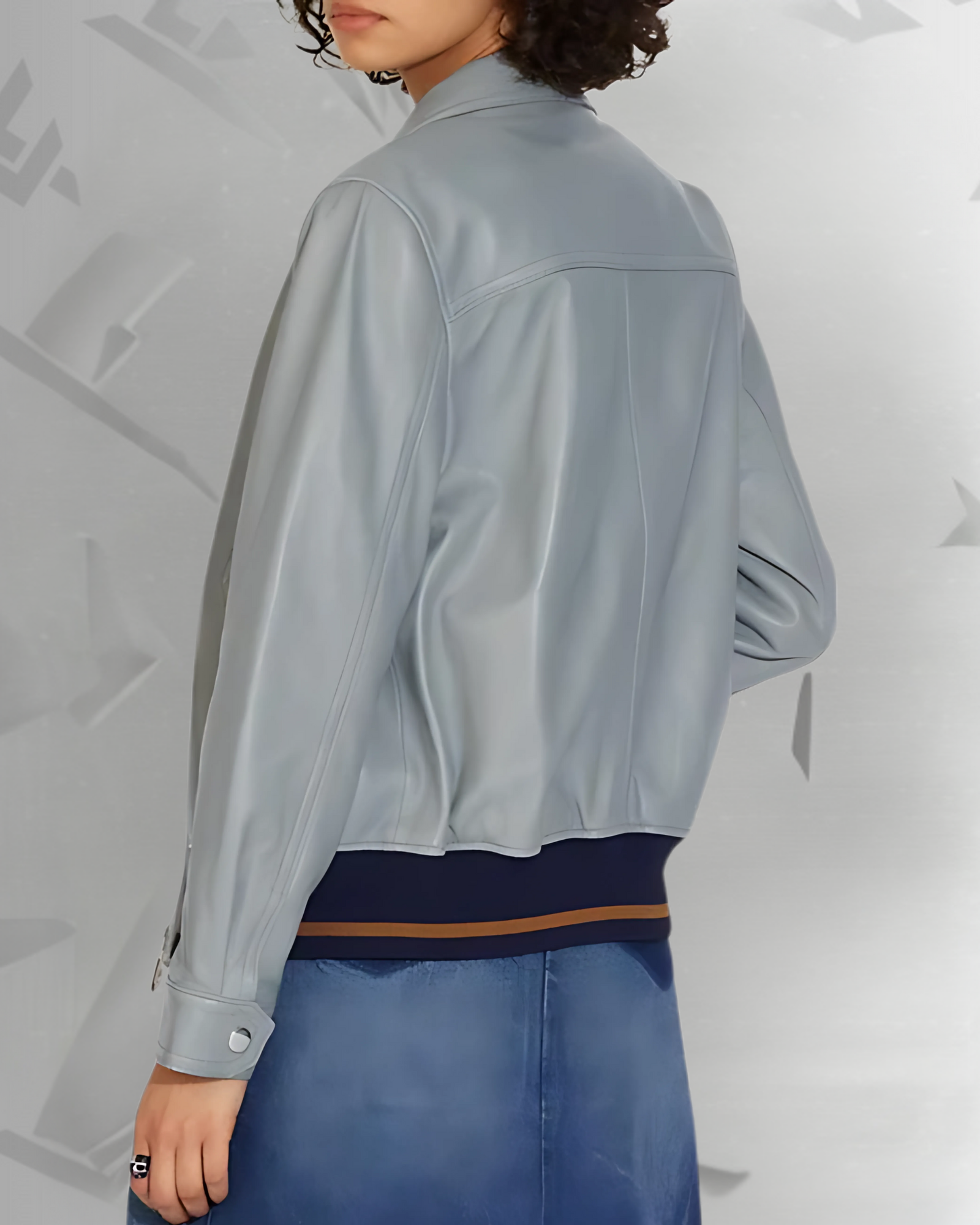 Women's Grey RAF Aviator Sheepskin Shearling Leather Jacket|