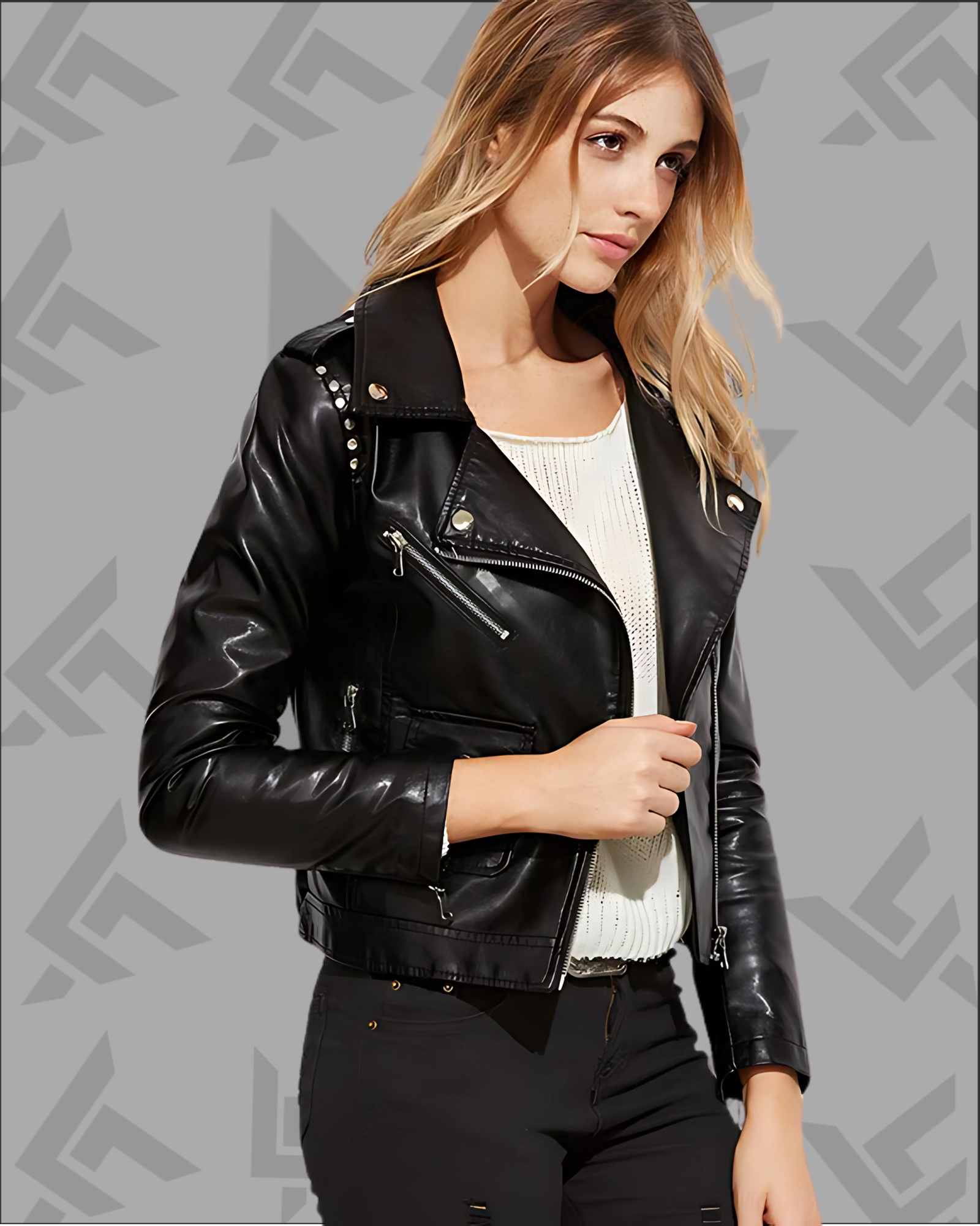Scarlett Black Biker Leather Jacket for Women|