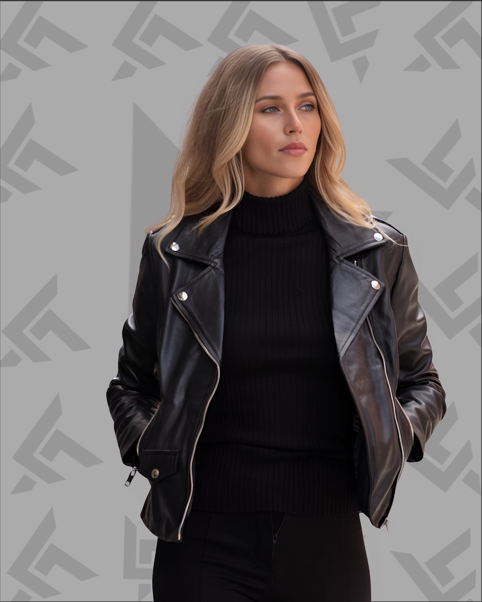 Ashwood Black Leather Ladies Biker Jacket | Exquisite Fit|