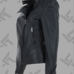 Marisol Women’s Black Vegetable-Tanned Leather Biker Jacket|