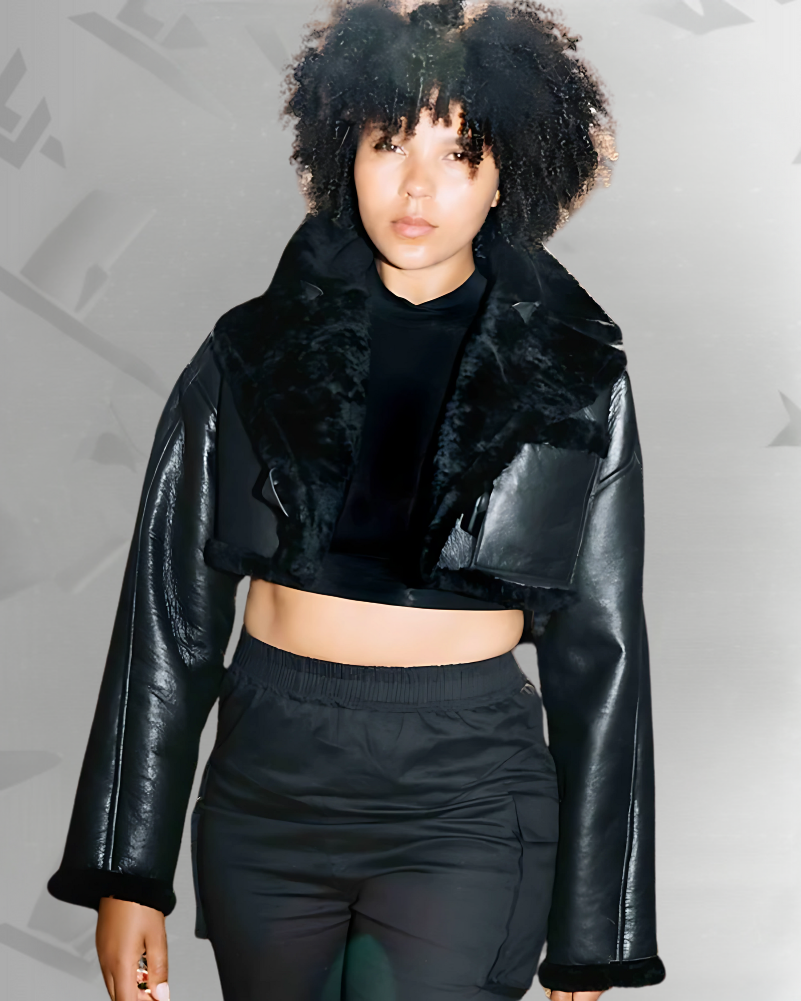 Valentina Women’s Black B3 Aviator Shearling Flight Jacket|