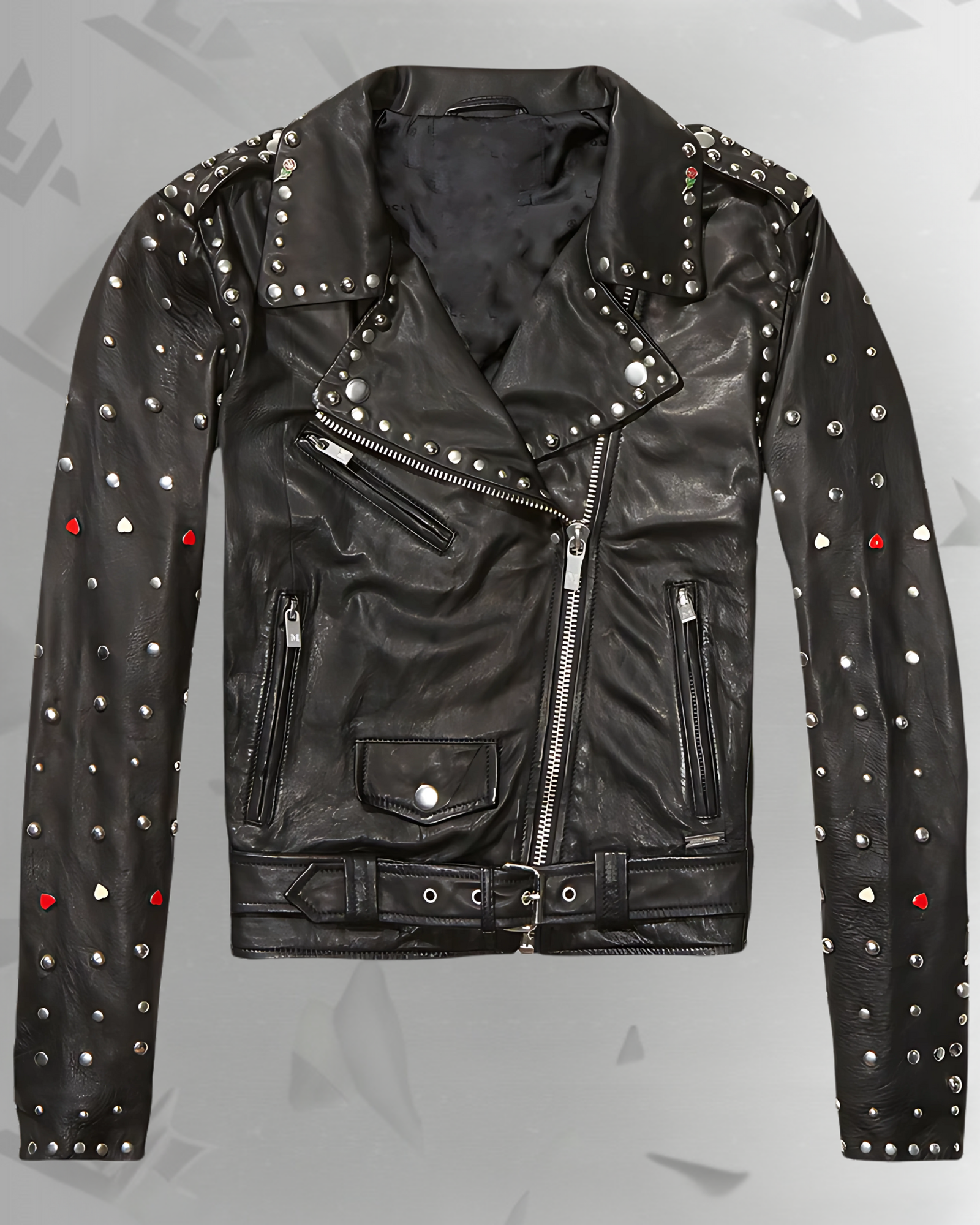 Ravenna Women’s Black Studded Leather Motorcycle Jacket