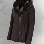 Women’s Hooded Shearling Long Coat with Fur – Genuine Winter Sheepskin Coat|