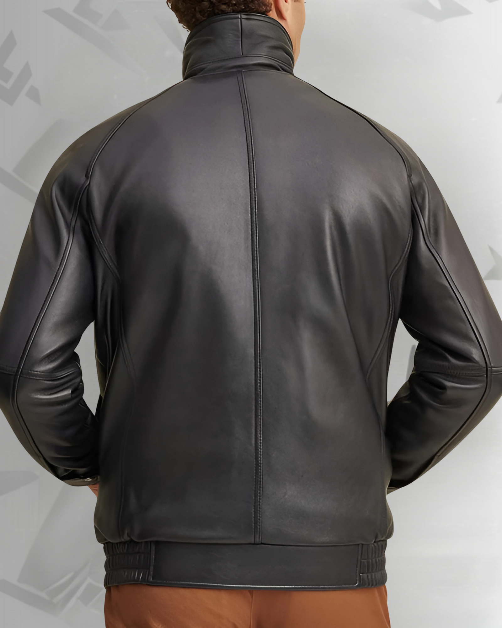 Lined Leather Bomber|