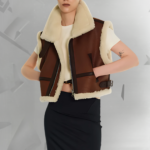 New Shearling Sheepskin Leather Vest For Women|