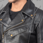Vincent Black Leather Biker Jacket|