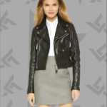 Kiana Black Biker Fringes Leather Jacket|