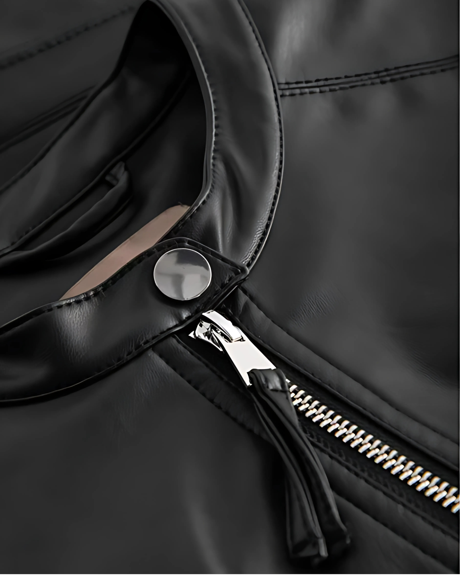 3 Cora Black Lambskin Biker Leather Jacket for Women|