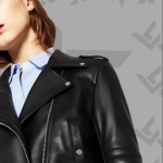 Elise Black Lambskin Biker Leather Jacket for Women|