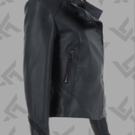 Marisol Women’s Black Vegetable-Tanned Leather Biker Jacket|