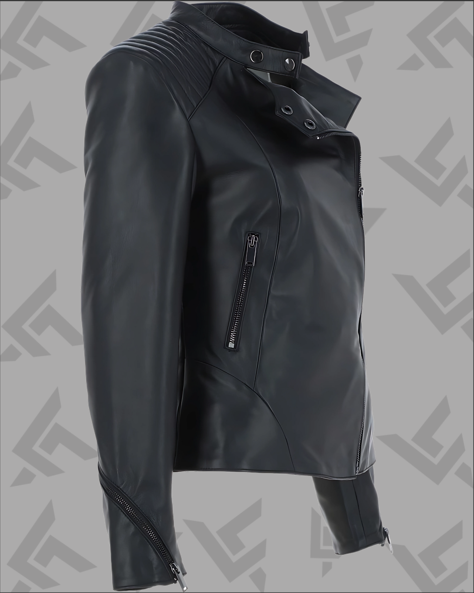 Marisol Women’s Black Vegetable-Tanned Leather Biker Jacket|